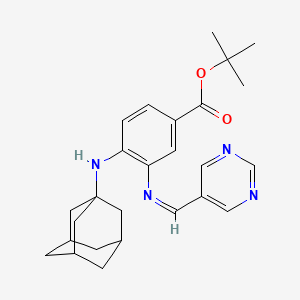 Tert-butyl 4-(1-adamantylamino)-3-(pyrimidin-5-ylmethylideneamino)benzoate