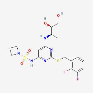 N-(2-((2,3-difluorobenzyl)thio)-6-(((2R,3R)-3,4-dihydroxybutan-2-yl)amino)pyrimidin-4-yl)azetidine-1-sulfonamide