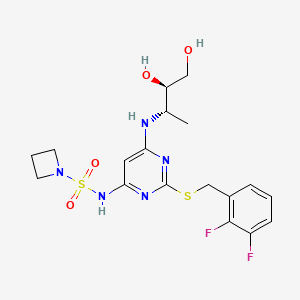 N-(2-{[(2,3-Difluorophenyl)methyl]sulfanyl}-6-{[(2S,3R)-3,4-dihydroxybutan-2-yl]amino}pyrimidin-4-yl)azetidine-1-sulfonamide