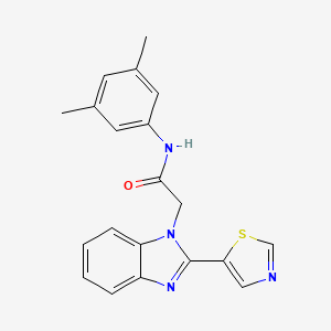 molecular formula C20H18N4OS B6109990 N-(3,5-dimethylphenyl)-2-[2-(1,3-thiazol-5-yl)-1H-benzimidazol-1-yl]acetamide 