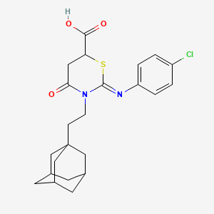 3-[2-(1-Adamantyl)ethyl]-2-(4-chlorophenyl)imino-4-oxo-1,3-thiazinane-6-carboxylic acid