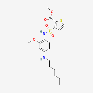 methyl 3-(N-(4-(hexylamino)-2-methoxyphenyl)sulfamoyl)thiophene-2-carboxylate