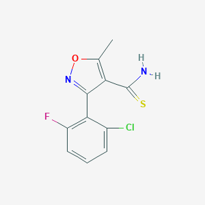 molecular formula C11H8ClFN2OS B061103 3-(2-Chloro-6-fluorophenyl)-5-methyl-1,2-oxazole-4-carbothioamide CAS No. 175204-42-9