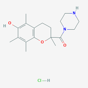2,5,7,8-tetramethyl-2-(piperazine-1-carbonyl)-3,4-dihydro-2H-1-benzopyran-6-ol hydrochloride