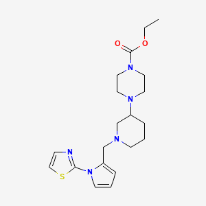 molecular formula C20H29N5O2S B6110589 ethyl 4-(1-{[1-(1,3-thiazol-2-yl)-1H-pyrrol-2-yl]methyl}-3-piperidinyl)-1-piperazinecarboxylate 