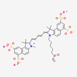 molecular formula C40H39K3N2O14S4 B611061 Sulfo-Cyanine5.5 carboxylic acid 