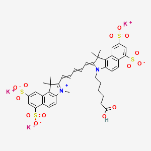 molecular formula C40H39K3N2O14S4 B611061 Sulfo-Cyanine5.5 carboxylic acid CAS No. 2183440-68-6