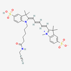 2-(5-(3,3-Dimethyl-1-(6-oxo-6-(prop-2-yn-1-ylamino)hexyl)-5-sulfoindolin-2-ylidene)penta-1,3-dien-1-yl)-1,3,3-trimethyl-3H-indol-1-ium-5-sulfonate