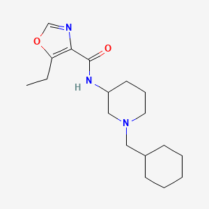 molecular formula C18H29N3O2 B6110909 N-[1-(cyclohexylmethyl)piperidin-3-yl]-5-ethyl-1,3-oxazole-4-carboxamide 