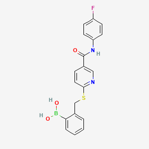 molecular formula C19H16BFN2O3S B611091 N-(4-Fluorophenyl)-6-[2-(dihydroxyboryl)benzylthio]nicotinamide CAS No. 1240494-13-6