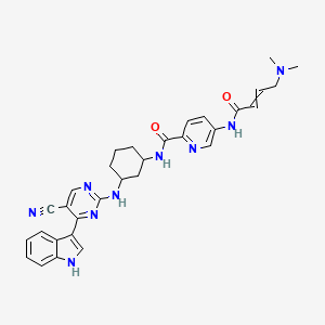 N-[3-[[5-cyano-4-(1H-indol-3-yl)pyrimidin-2-yl]amino]cyclohexyl]-5-[4-(dimethylamino)but-2-enoylamino]pyridine-2-carboxamide