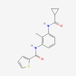 molecular formula C16H16N2O2S B6110936 N-{3-[(cyclopropylcarbonyl)amino]-2-methylphenyl}-2-thiophenecarboxamide 