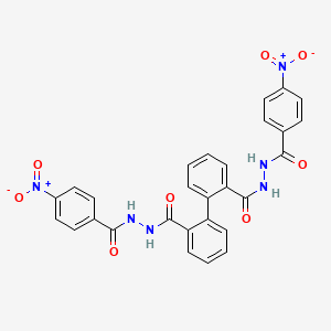 molecular formula C28H20N6O8 B6111000 N'-(4-nitrobenzoyl)-2-[2-[[(4-nitrobenzoyl)amino]carbamoyl]phenyl]benzohydrazide 