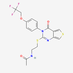 N-(2-((4-Oxo-3-(4-(2,2,2-trifluoroethoxy)phenyl)-3,4-dihydrothieno[3,4-d]pyrimidin-2-yl)thio)ethyl)acetamide