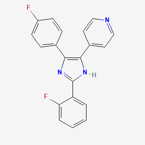 molecular formula C20H13F2N3 B611112 4-[2-(2-fluorophenyl)-4-(4-fluorophenyl)-1H-imidazol-5-yl]pyridine CAS No. 1784751-19-4