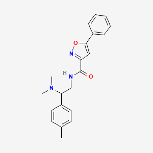 molecular formula C21H23N3O2 B6111131 N-[2-(dimethylamino)-2-(4-methylphenyl)ethyl]-5-phenyl-1,2-oxazole-3-carboxamide 