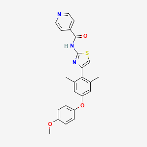 molecular formula C24H21N3O3S B611119 N-(4-(4-(4-Methoxyphenoxy)-2,6-dimethylphenyl)thiazol-2-yl)isonicotinamide CAS No. 1334921-03-7