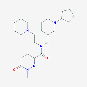molecular formula C24H41N5O2 B6111273 N-[(1-cyclopentylpiperidin-3-yl)methyl]-1-methyl-6-oxo-N-(2-piperidin-1-ylethyl)-4,5-dihydropyridazine-3-carboxamide 