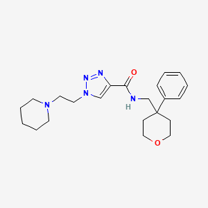 molecular formula C22H31N5O2 B6111558 N-[(4-phenyloxan-4-yl)methyl]-1-(2-piperidin-1-ylethyl)triazole-4-carboxamide 
