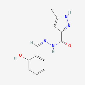molecular formula C12H12N4O2 B6111574 N-[(Z)-(2-hydroxyphenyl)methylideneamino]-5-methyl-1H-pyrazole-3-carboxamide 