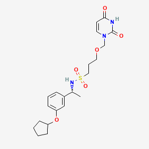 (R)-N-(1-(3-(cyclopentyloxy)phenyl)ethyl)-3-((2,4-dioxo-3,4-dihydropyrimidin-1(2H)-yl)methoxy)propane-1-sulfonamide