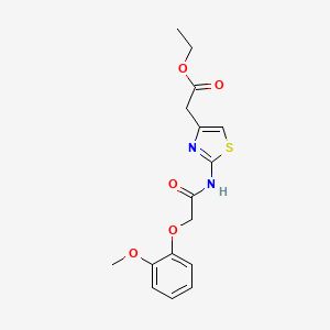 molecular formula C16H18N2O5S B6111610 ETHYL 2-{2-[2-(2-METHOXYPHENOXY)ACETAMIDO]-1,3-THIAZOL-4-YL}ACETATE 