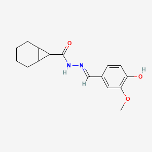 molecular formula C16H20N2O3 B6111653 N-[(E)-(4-hydroxy-3-methoxyphenyl)methylideneamino]bicyclo[4.1.0]heptane-7-carboxamide 