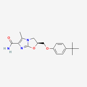 molecular formula C18H23N3O3 B611173 (2S)-2-[[4-(1,1-Dimethylethyl)phenoxy]methyl]-2,3-dihydro-5-methylimidazo[2,1-b]oxazole-6-carboxamide CAS No. 1431980-60-7
