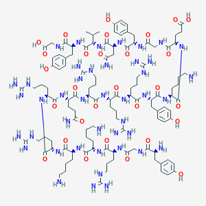molecular formula C115H185N43O29 B611175 H-Tyr-Gly-Arg-Lys-Lys-Arg-Arg-Gln-Arg-Arg-Arg-Tyr-Lys-Glu-Gly-Tyr-Asn-Val-Tyr-Gly-OH CAS No. 1404188-93-7