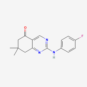 molecular formula C16H16FN3O B6111750 2-[(4-fluorophenyl)amino]-7,7-dimethyl-7,8-dihydroquinazolin-5(6H)-one 