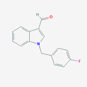 molecular formula C16H12FNO B061118 1-(4-fluorobenzyl)-1H-indole-3-carbaldehyde CAS No. 192997-23-2