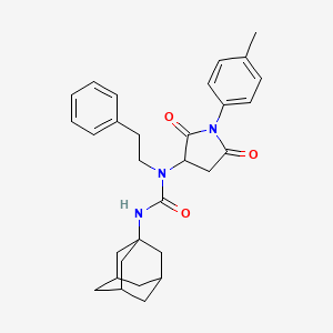 molecular formula C30H35N3O3 B6111878 N'-(1-ADAMANTYL)-N-[1-(4-METHYLPHENYL)-2,5-DIOXOTETRAHYDRO-1H-PYRROL-3-YL]-N-PHENETHYLUREA 