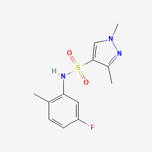 molecular formula C12H14FN3O2S B6112123 N-(5-FLUORO-2-METHYLPHENYL)-13-DIMETHYL-1H-PYRAZOLE-4-SULFONAMIDE 