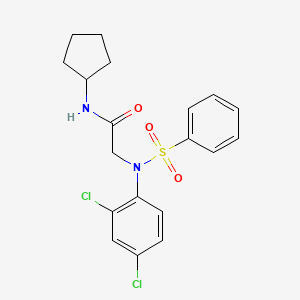 molecular formula C19H20Cl2N2O3S B6112139 N-CYCLOPENTYL-2-[N-(2,4-DICHLOROPHENYL)BENZENESULFONAMIDO]ACETAMIDE 