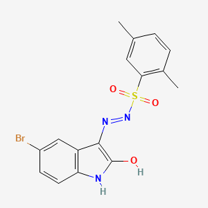 molecular formula C16H14BrN3O3S B6112164 N-[(5-bromo-2-hydroxy-1H-indol-3-yl)imino]-2,5-dimethylbenzenesulfonamide 