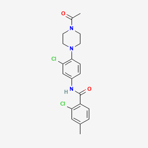 molecular formula C20H21Cl2N3O2 B6112178 N-[4-(4-acetylpiperazin-1-yl)-3-chlorophenyl]-2-chloro-4-methylbenzamide 