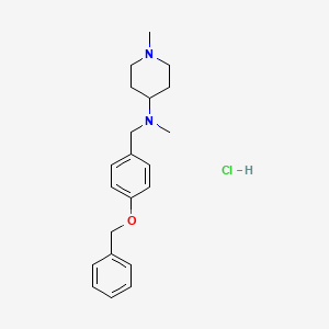 molecular formula C21H29ClN2O B6112228 N,1-dimethyl-N-[(4-phenylmethoxyphenyl)methyl]piperidin-4-amine;hydrochloride 