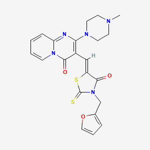 B6112262 3-{[3-(2-furylmethyl)-4-oxo-2-thioxo-1,3-thiazolidin-5-ylidene]methyl}-2-(4-methyl-1-piperazinyl)-4H-pyrido[1,2-a]pyrimidin-4-one CAS No. 5880-62-6