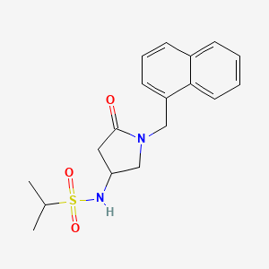 molecular formula C18H22N2O3S B6112302 N-[1-(naphthalen-1-ylmethyl)-5-oxopyrrolidin-3-yl]propane-2-sulfonamide 
