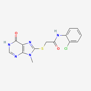 molecular formula C14H12ClN5O2S B6112307 N-(2-chlorophenyl)-2-[(9-methyl-6-oxo-6,9-dihydro-1H-purin-8-yl)sulfanyl]acetamide 