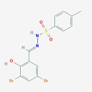 molecular formula C14H12Br2N2O3S B6112351 N'-[(E)-(3,5-dibromo-2-hydroxyphenyl)methylidene]-4-methylbenzenesulfonohydrazide 