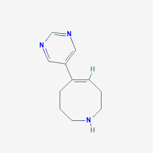 molecular formula C11H15N3 B611238 5-(Pyrimidin-5-yl)-1,2,3,4,7,8-hexahydroazocine CAS No. 1975146-56-5