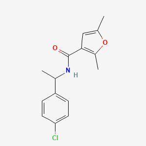 molecular formula C15H16ClNO2 B6112419 N-[1-(4-chlorophenyl)ethyl]-2,5-dimethylfuran-3-carboxamide 