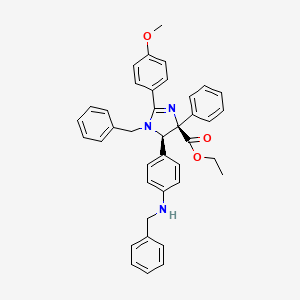 molecular formula C39H37N3O3 B611247 ethyl (4R,5R)-3-benzyl-4-[4-(benzylamino)phenyl]-2-(4-methoxyphenyl)-5-phenyl-4H-imidazole-5-carboxylate CAS No. 1446350-60-2