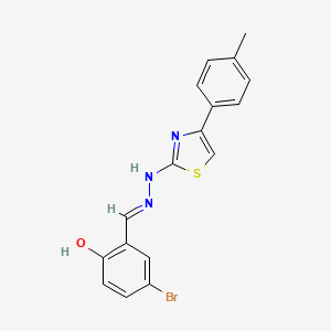 molecular formula C17H14BrN3OS B6112484 4-bromo-2-[(E)-{2-[4-(4-methylphenyl)-1,3-thiazol-2-yl]hydrazinylidene}methyl]phenol 