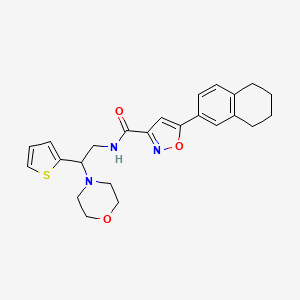 molecular formula C24H27N3O3S B6112536 N-[2-(morpholin-4-yl)-2-(thiophen-2-yl)ethyl]-5-(5,6,7,8-tetrahydronaphthalen-2-yl)-1,2-oxazole-3-carboxamide 