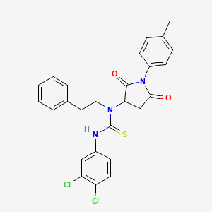 molecular formula C26H23Cl2N3O2S B6112614 N'-(3,4-DICHLOROPHENYL)-N-[1-(4-METHYLPHENYL)-2,5-DIOXOTETRAHYDRO-1H-PYRROL-3-YL]-N-PHENETHYLTHIOUREA 