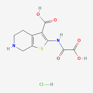 molecular formula C10H11ClN2O5S B611262 2-[(Carboxycarbonyl)amino]-4,5,6,7-tetrahydrothieno[2,3-C]pyridine-3-carboxylic acid hydrochloride CAS No. 243966-09-8