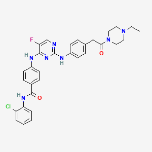 N-(2-Chlorophenyl)-4-((2-((4-(2-(4-ethylpiperazin-1-yl)-2-oxoethyl)phenyl)amino)-5-fluoropyrimidin-4-yl)amino)benzamide