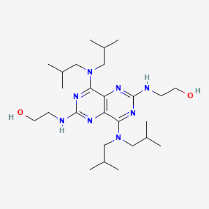 molecular formula C26H48N8O2 B611265 2,2'-[[4,8-Bis[bis(2-methylpropyl)amino]pyrimido[5,4-d]pyrimidine-2,6-diyl]diimino]bis-ethanol CAS No. 949467-71-4